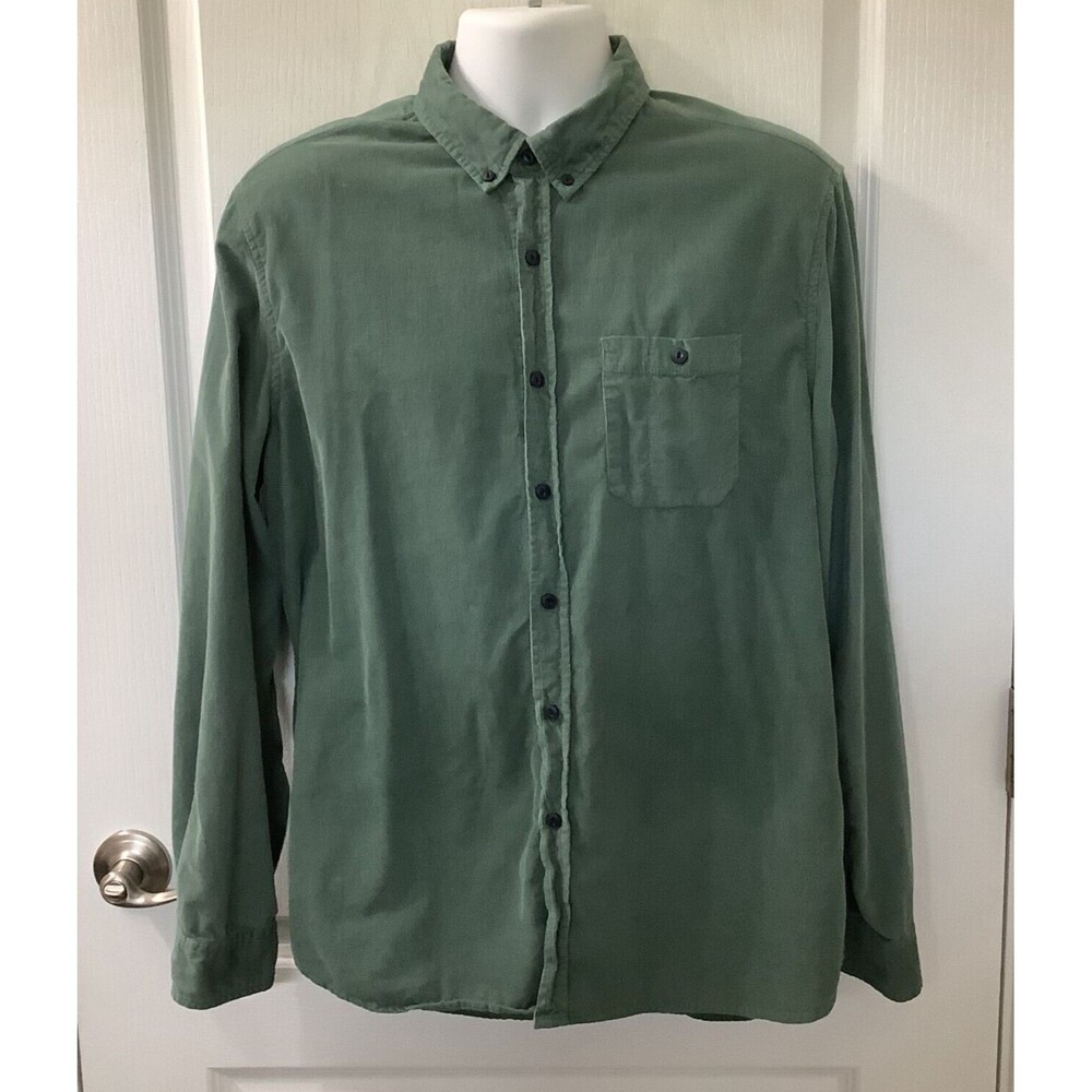 Michael Bastian Shirt Mens Large Corduroy Cotton Sage Green Outdoor Casual